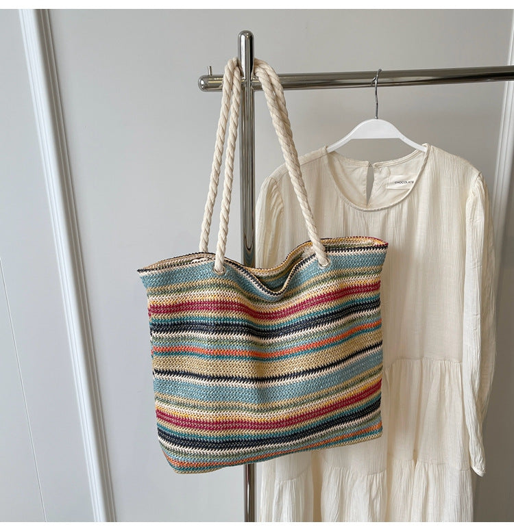Straw Woven Large Capacity Woven Shoulder Bag