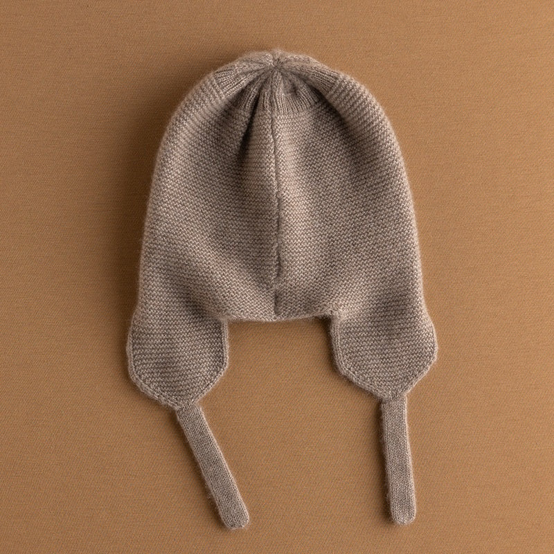 Women's Pure Cashmere Knitted Hat Ear Protectors