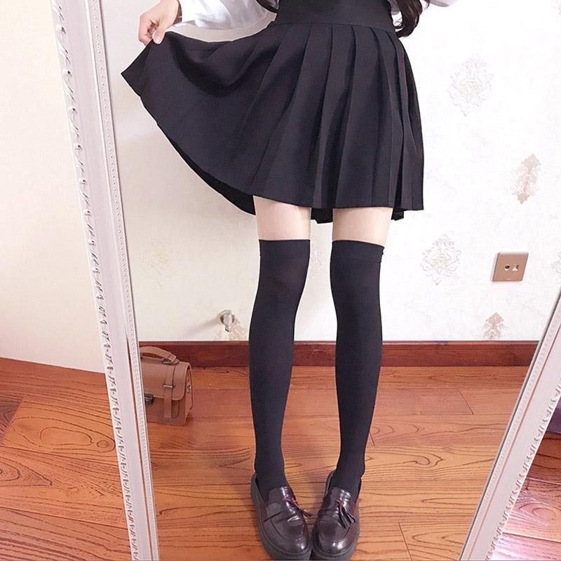 Female student college style long tube half socks