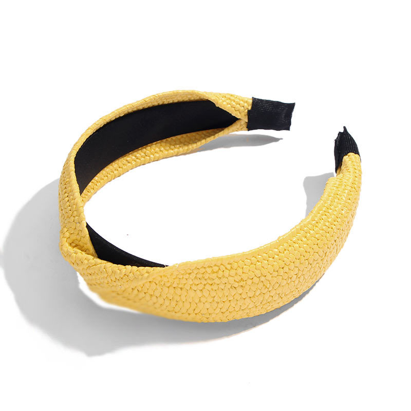 Hand woven raffia hair band
