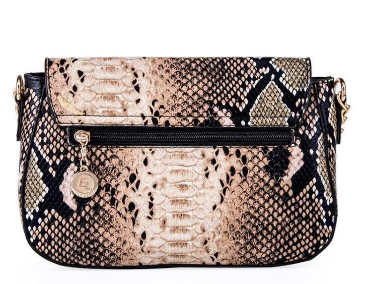 Factory direct snake skin pattern ladies shoulder bag shoulder diagonal new European and American simple atmosphere check bag small bag