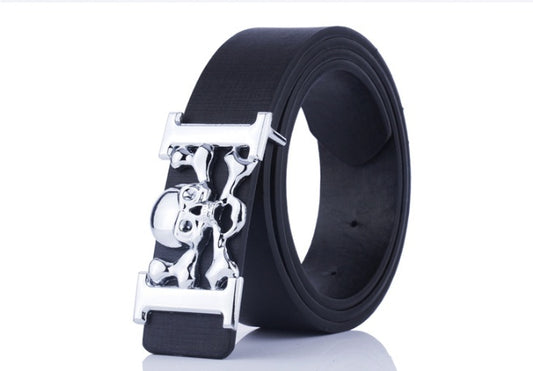 Student decorative skull smooth buckle belt
