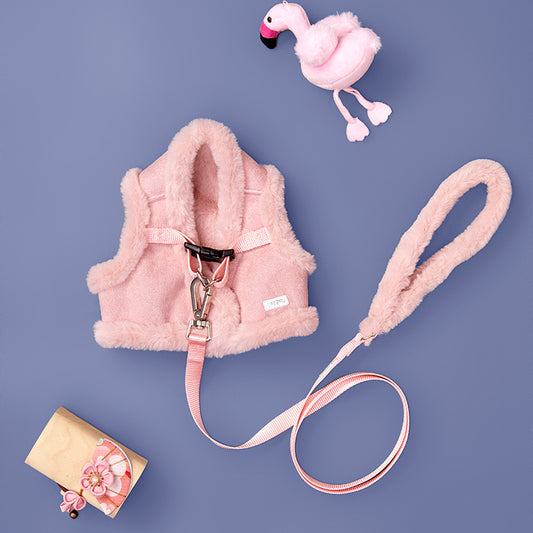 Cute rabbit fleece adjustable dog leash for small and medium-sized dogs