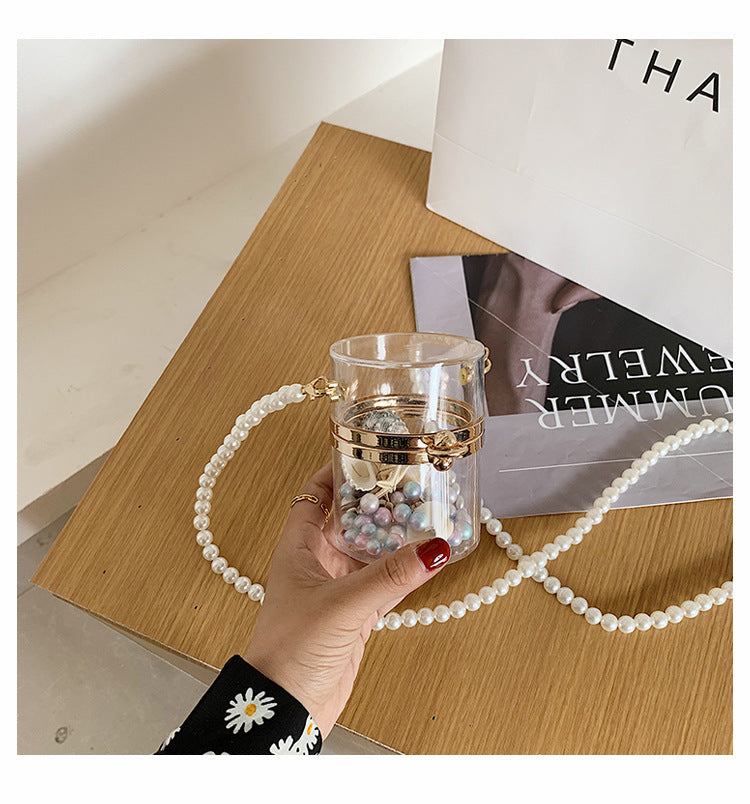 Transparent Shoulder Messenger Bag Versatile Cylinder Bag