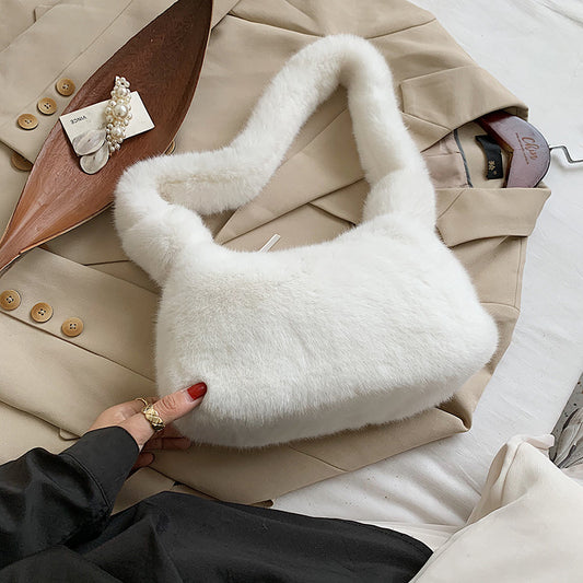 Plush one shoulder messenger bag