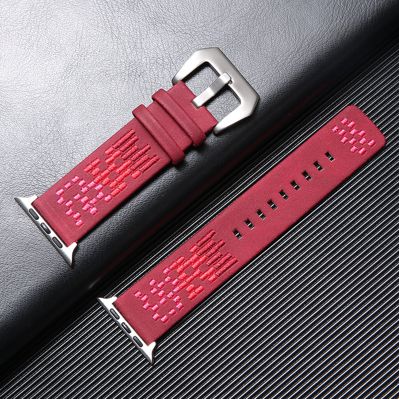 Braided nubuck leather watch strap universal
