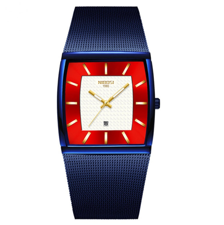 Casual square personality mesh belt watch