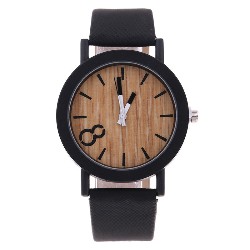 denim belt watch wood grain surface watch quartz watch 8 word