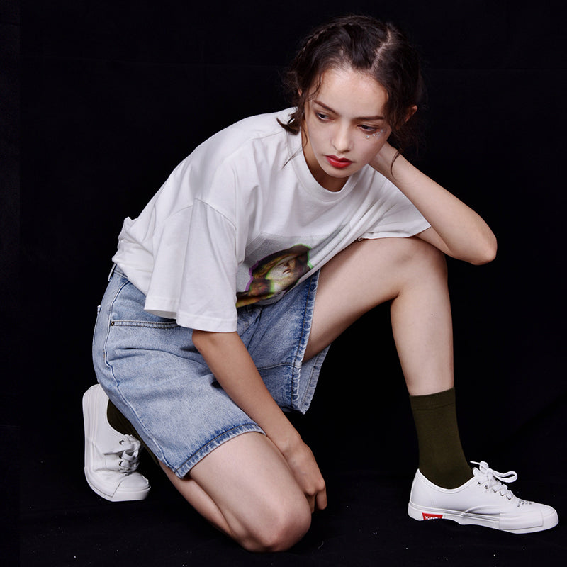 Summer new denim shorts female chic loose thin wide leg high waist hot pants