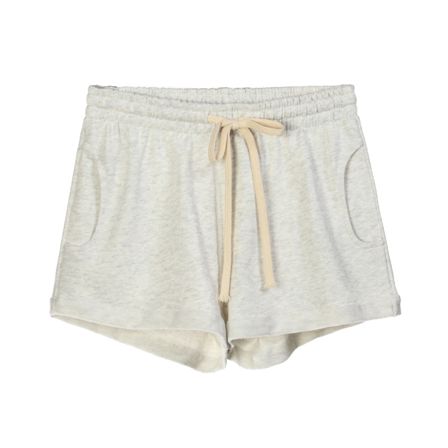 Women's curled sports yoga cotton cuffed shorts