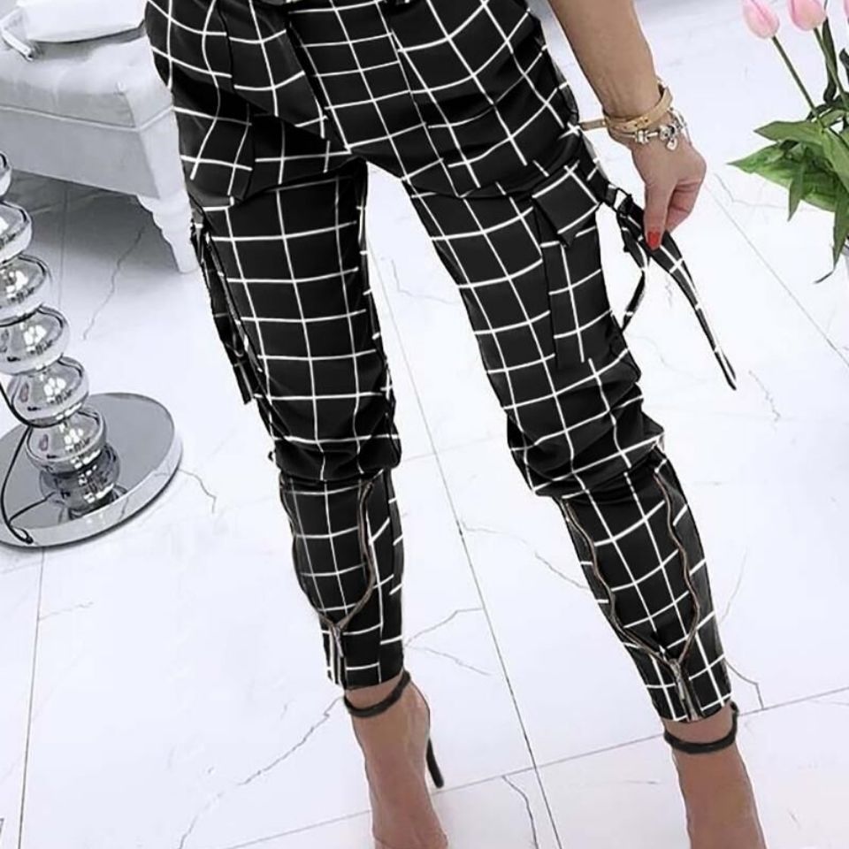 Cross-Border New Product Amazon Wish AliExpress Casual Pants Women's Trousers Solid Color Overalls And Cropped Trousers