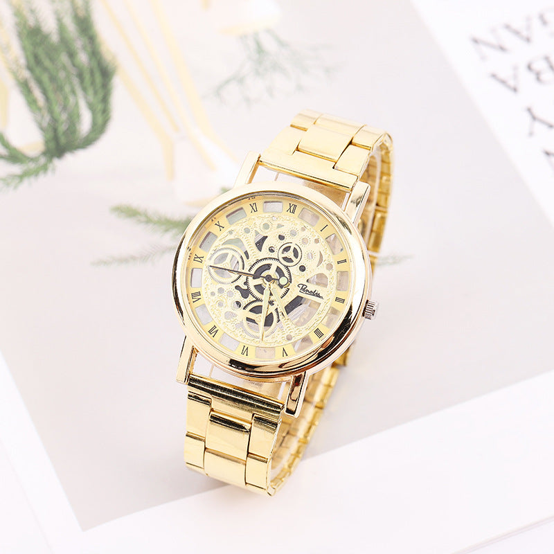 Double-sided alloy skeleton watch