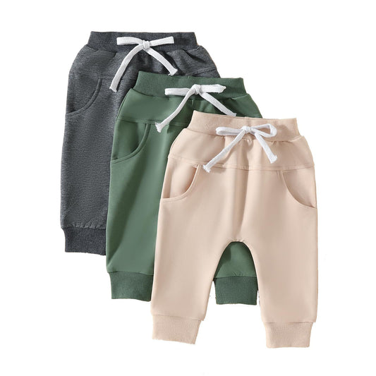 Solid Color Three-piece Trousers