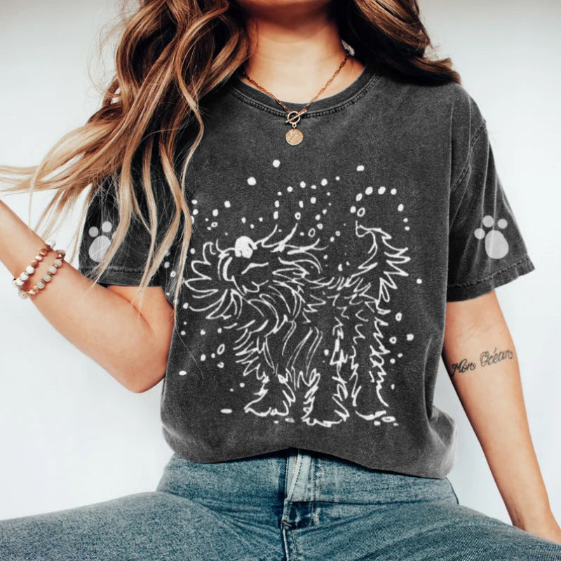 Women's T-shirt Crew Neck Short Sleeves Loose Fit 3D Print