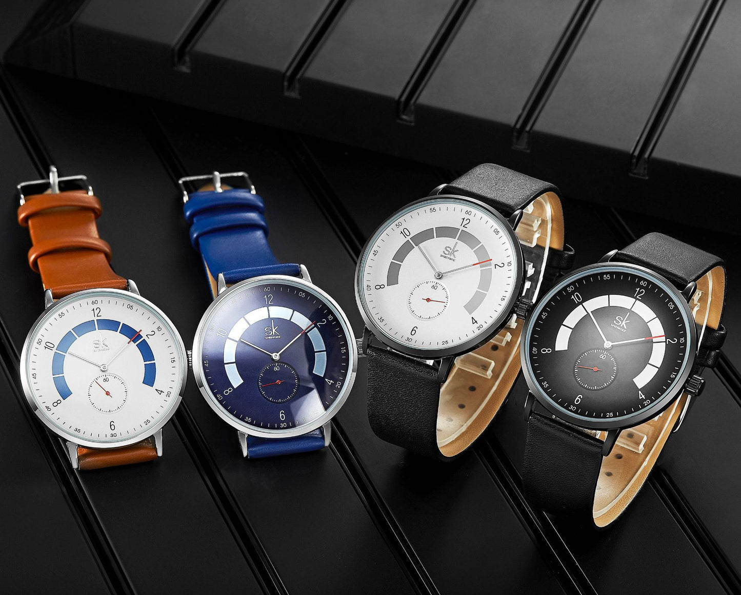 Leather men's fashion sports watch