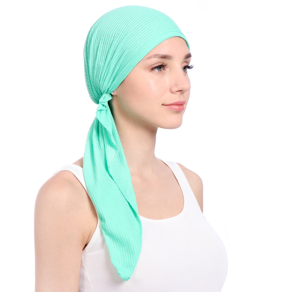 Folded curved solid color toe two tails drawn cotton cap