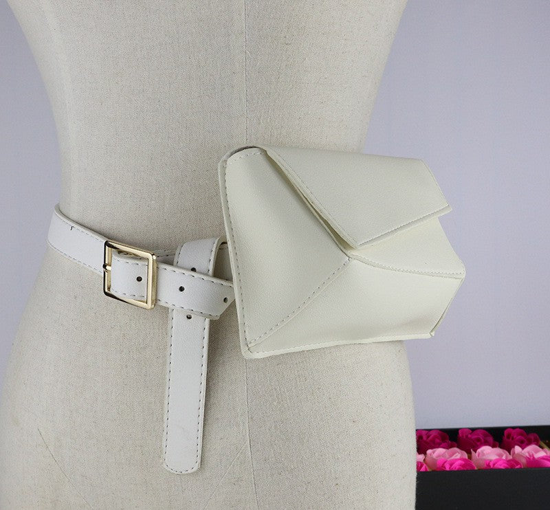 Fashion all-match irregular trapezoid belt waist bag