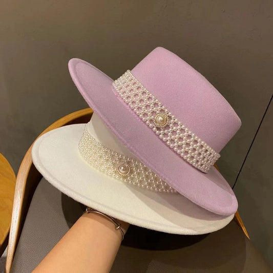 Uldlignende fladtop kasket vintage tophat