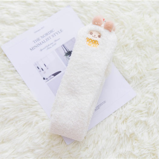 Long tube striped female socks coral velvet socks