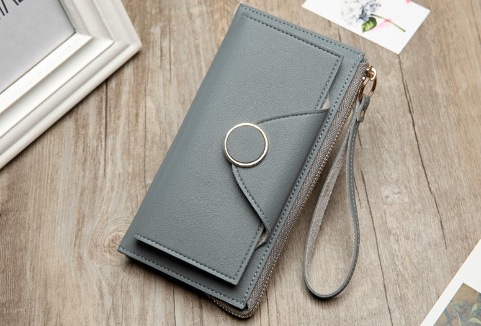 Buckle long section two fold double women's wallet