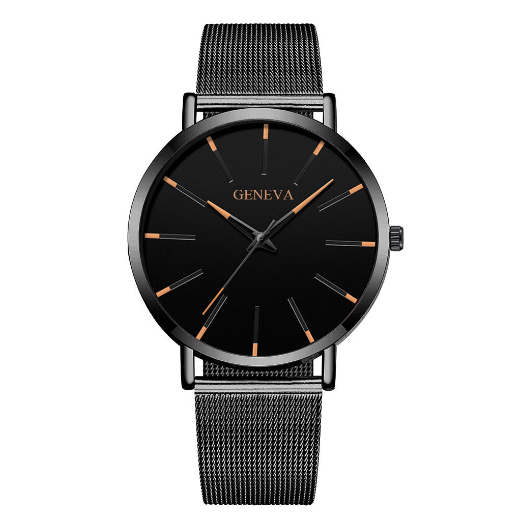 Alloy mesh belt men's watch
