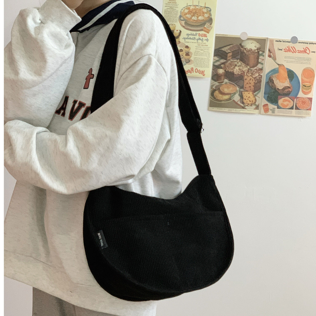 Fashionable Corduroy Dumpling Bun Small Shoulder