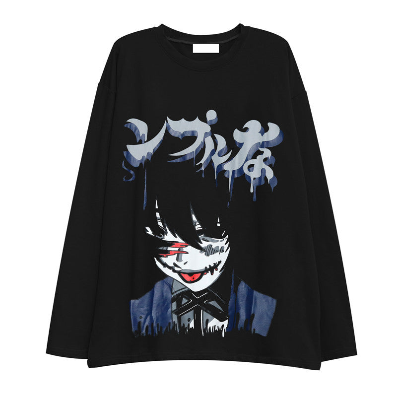 Dark Wind Mourning Net Red Two-dimensional Animation Print Short Sleeves