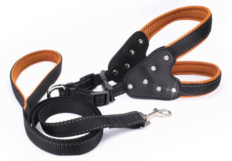Rhinestone Pet Reflective Gallus Traction Sleeve