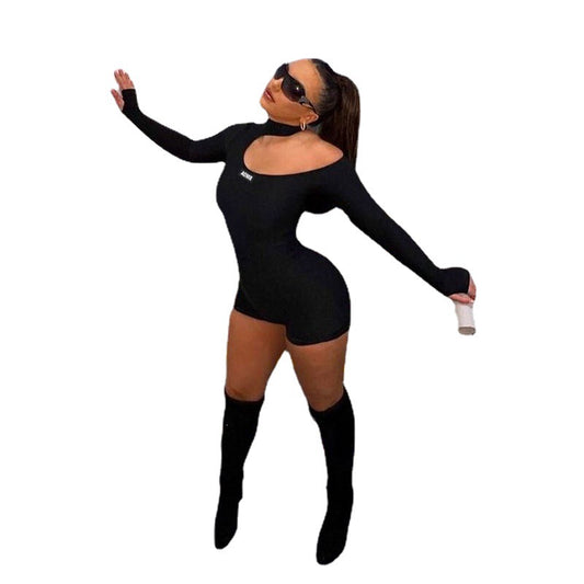 Women's Fashion Letter Print Characteristic One-piece Shorts