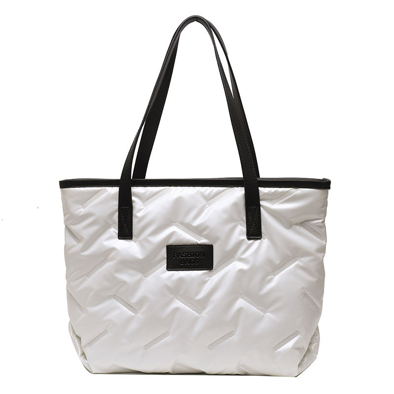 Simple Brightening Down Cotton Filled Tote Bag