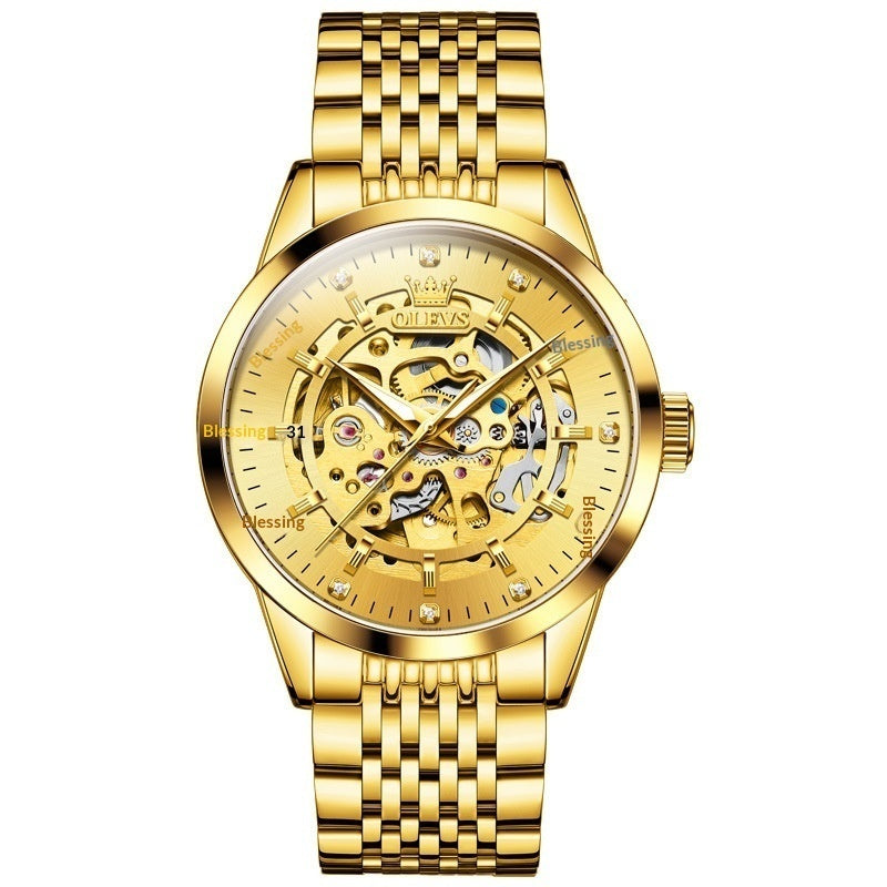 Fully Automatic Mechanical Skeleton Mens Watch