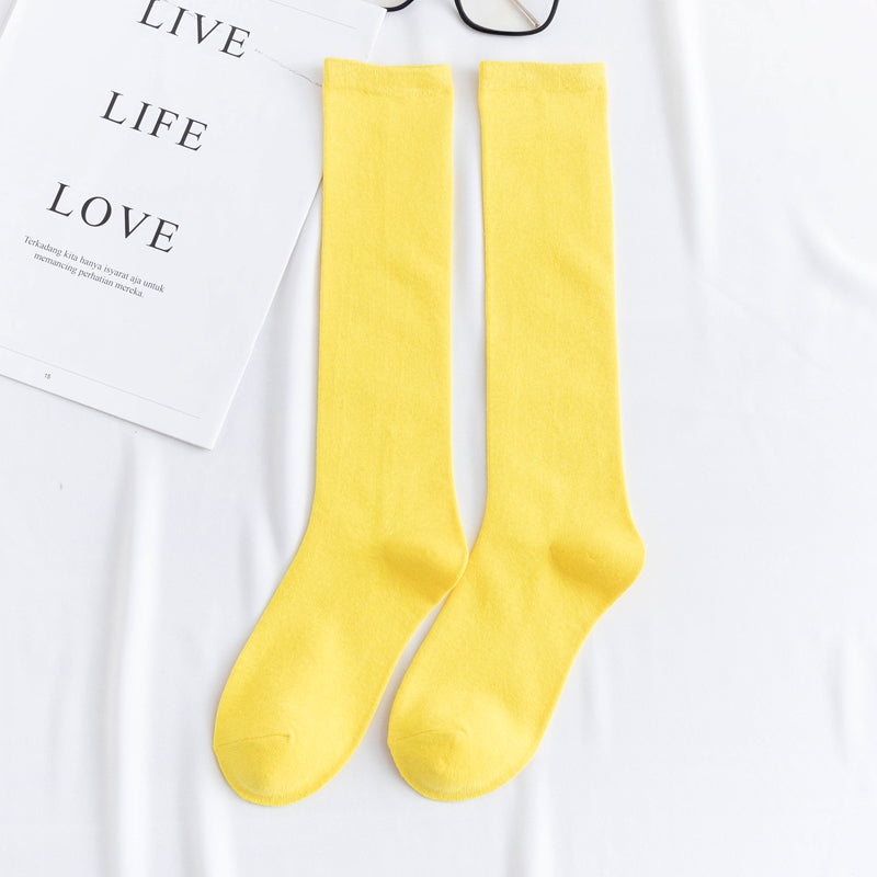Women's color mid-tube knee socks