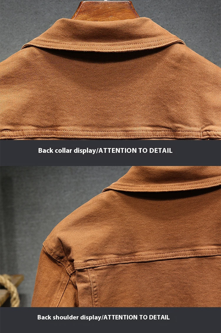 Handsome Korean Style Slim Fit Denim Coat For Men