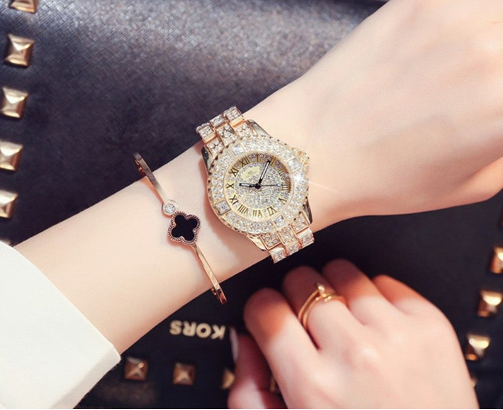 Nye Dame Rhinestone Ure Dame Kjole Dameur Diamant Luksus Mærke Armbåndsur Dame Krystal Kvarts Ure