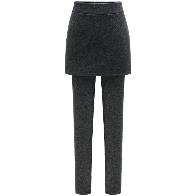 Fake Two-Piece Leggings Plus Velvet Thickening Women Keep Warm And Look Thin