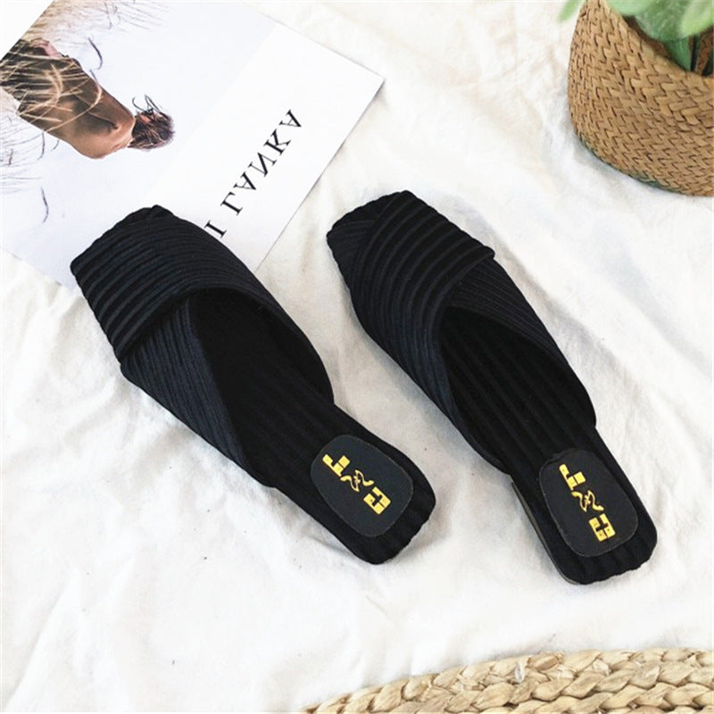 Summer New Style Korean Fashion Low Heel Sandals And Slippers