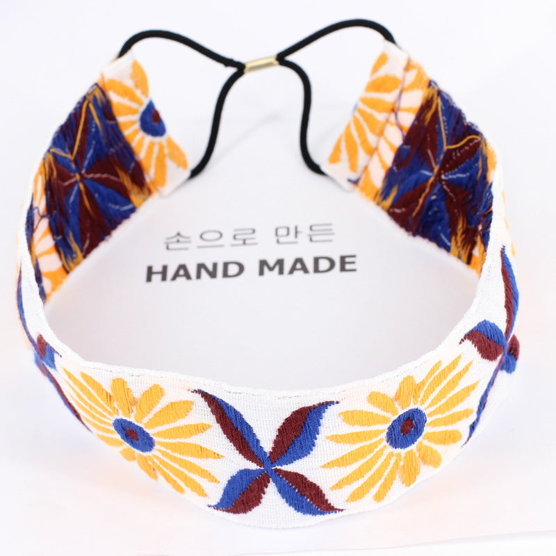 Headdress Retro Bohemian Totem Embroidery Ethnic Style Knotted Headband