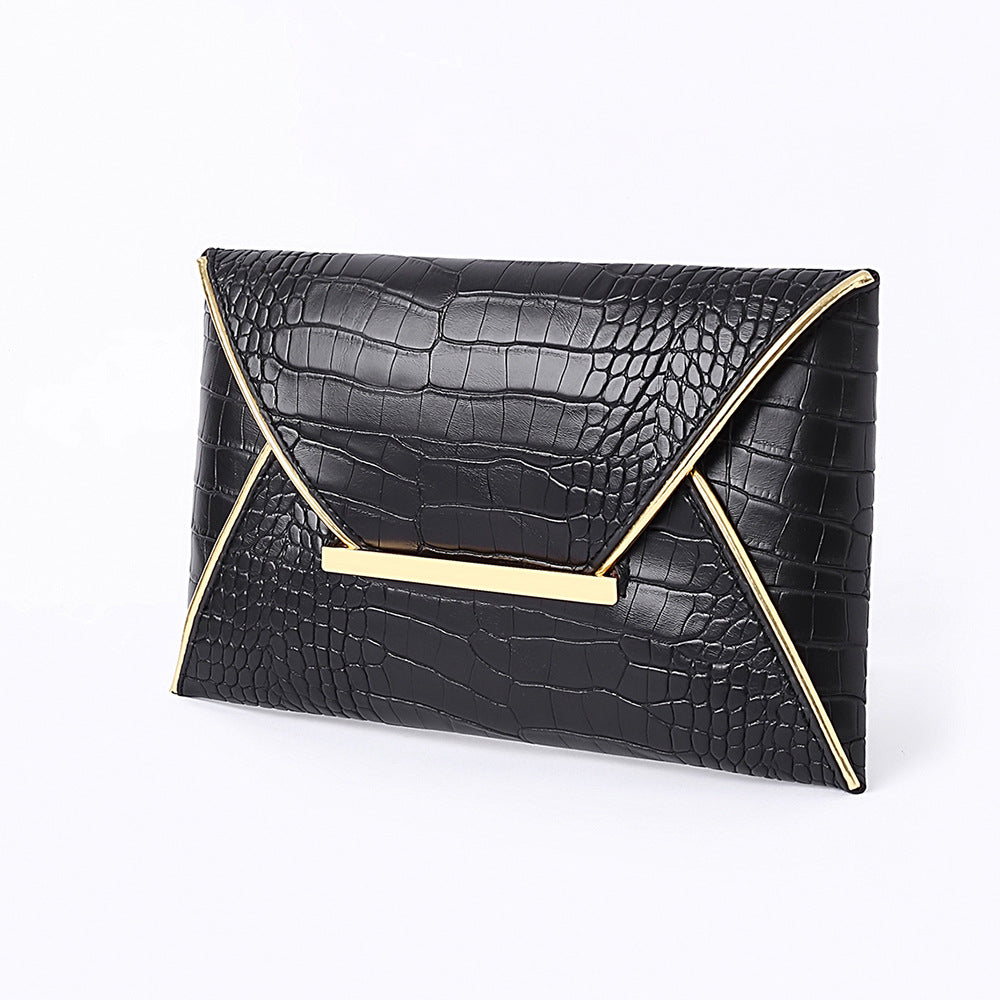 Fashion bright solid color Pu envelope hand bag