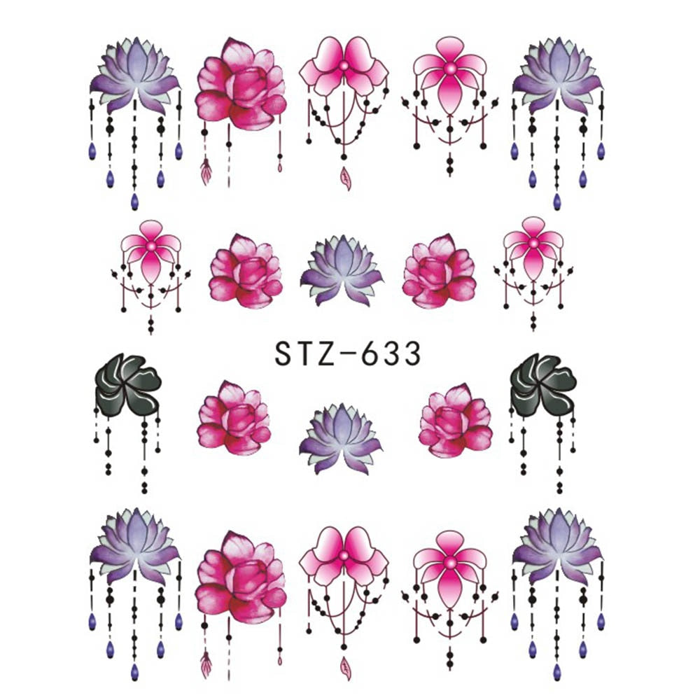 Nail Sticker Butterfly Flower Water Transfer Decal Sliders for Nail Art Decoration Tattoo Manicure Wraps Tools Tip JISTZ508  1pcs