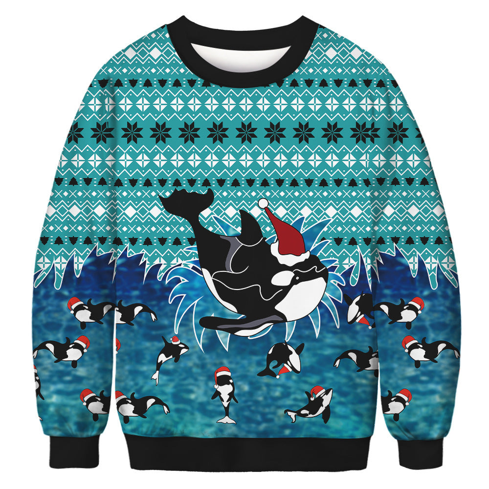 Printed Crew Neck Sweatshirt Autumn And Winter Long Sleeve Loose Women