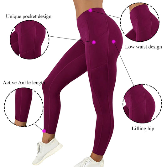 Women's solid color pants fitness leggings