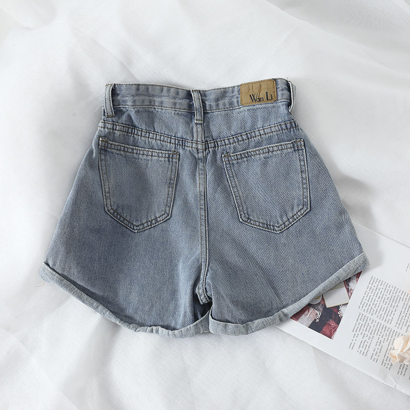 Women's high waist denim shorts