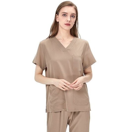 Womens Elastic Short Sleeve Surgical Gown For The Operating Room