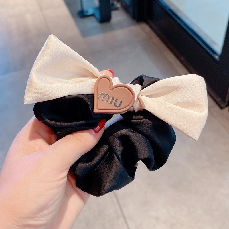 French Retro Style Letters Female Tie Hair Fashion Floating Headband Rope
