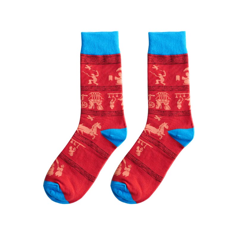 Dragon Phoenix Crane Pattern Fashion Socks