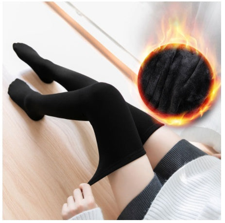 Autumn And Winter Snow Socks Mid Length Tube Plus Fleece Stockings