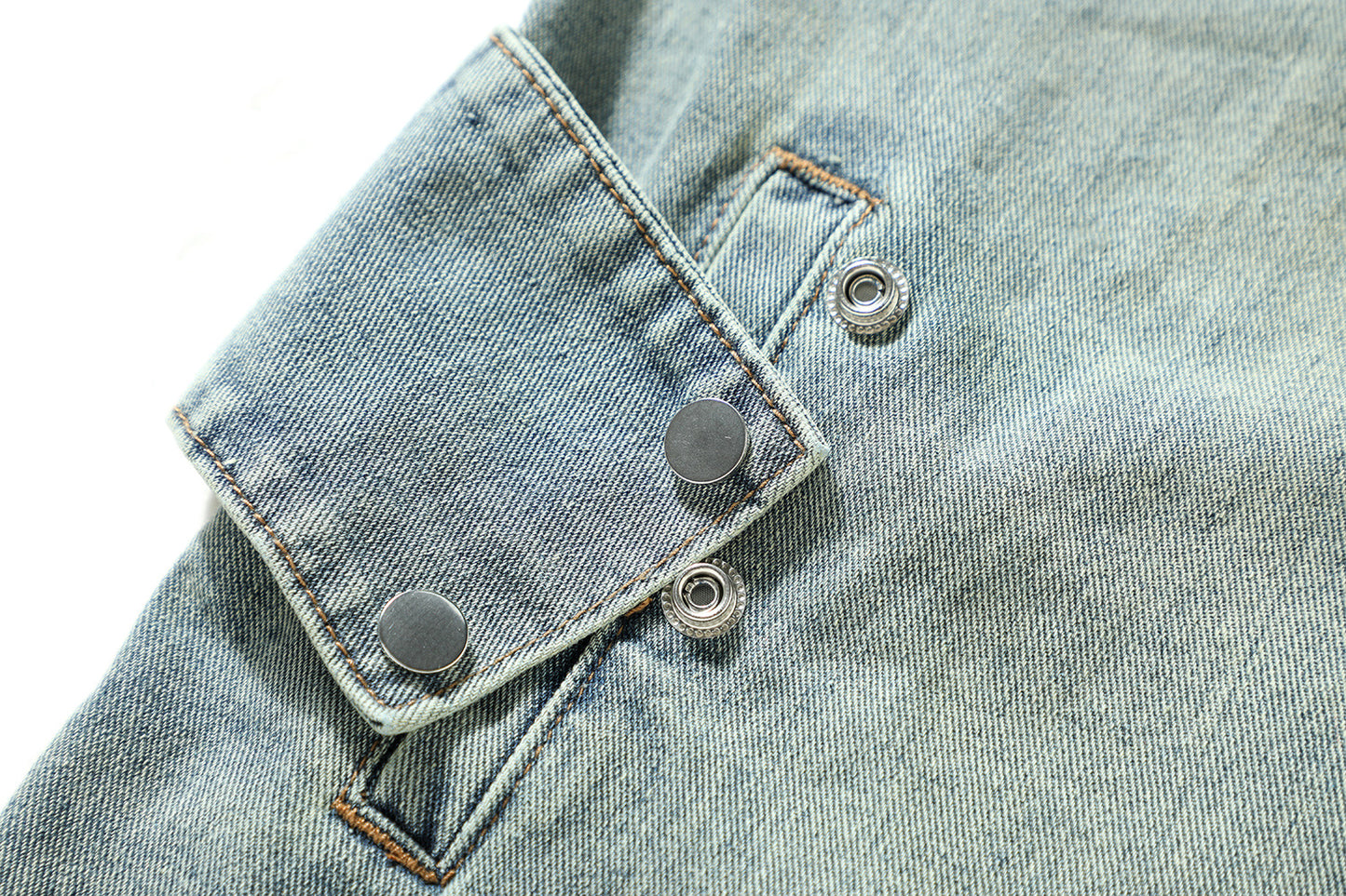 Retro Distressed Tooling Denim Vest Coat