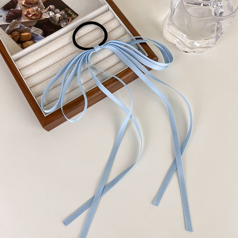 Simple Color Bow Headband Hair Band Tassel Hair Ring