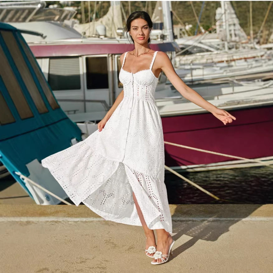 Solid-color Sleeveless Tube Top Backless Slip Dress