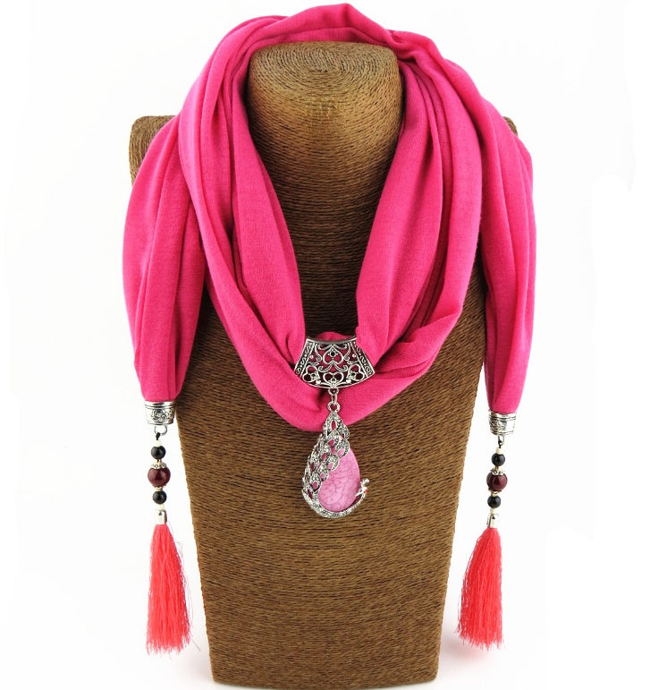 Tassel Peacock Pendant  Shawl  Scarf